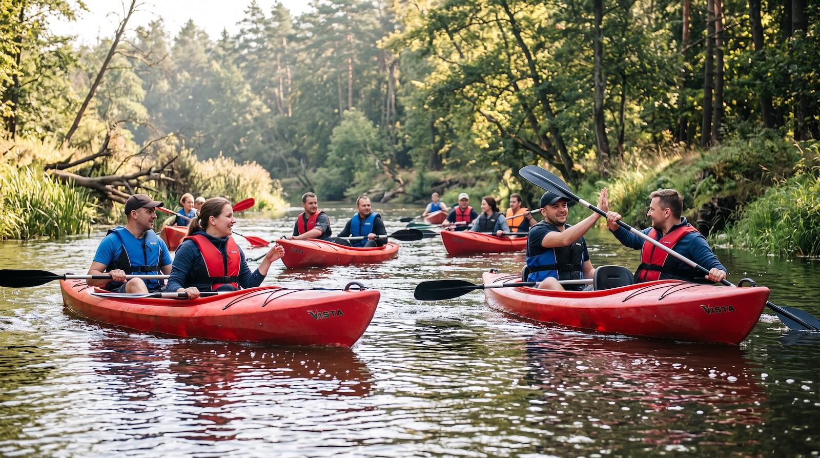 Team building na kajaku: jak zorganizować imprezę integracyjną na wodzie dla firmy